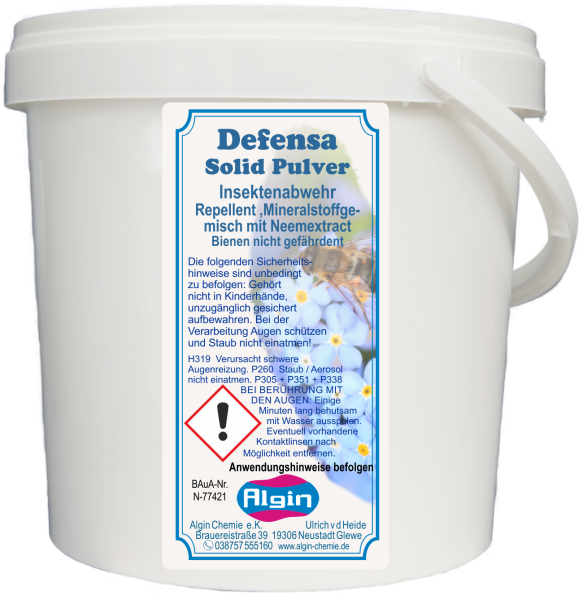 Defensa-solid Pulver 2500 ml-Eimer Buchsbaumzünsler Ameisen Schnecken Kastanien